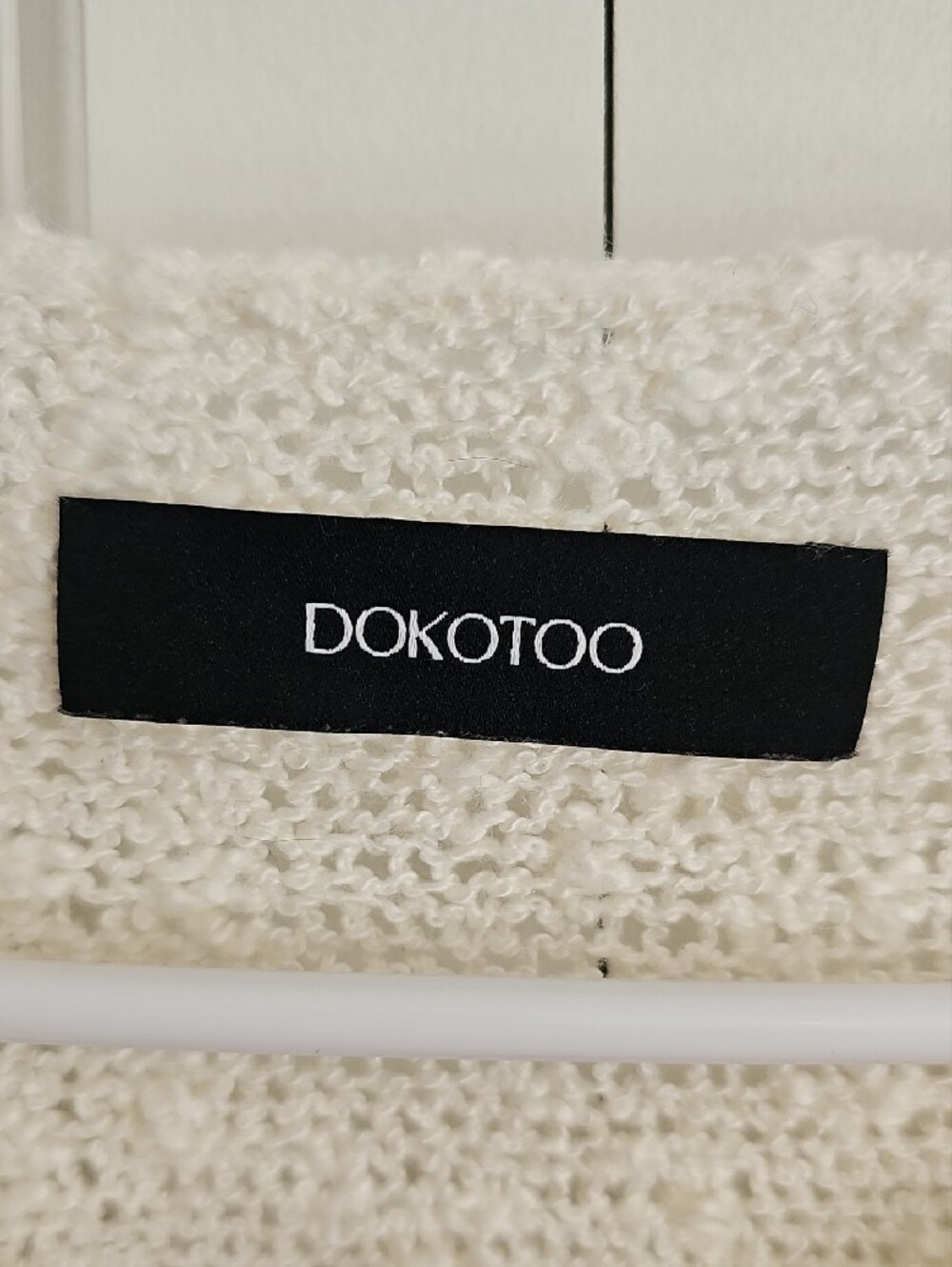 Light Cream Textured Boatneck Sweater - Women’s Relaxed Knit - Picture 2 of 5